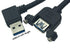 Panel-Mount USB 3.0 Extension Cable, Haokiang, 1 ft/30cm 90 Degree Right Angle USB 3.0 Type A Male to Female