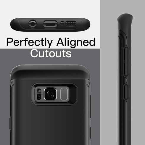 JETech Shockproof Case for Samsung Galaxy S8, Dual Layer Protective Phone Cover with Shock-Absorption (Black)