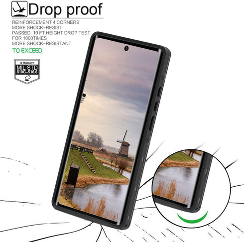 Compatible Waterproof Case for Note 20 Ultra, IP68 Underwater Shockproof Cover with Built-in Screen Protector