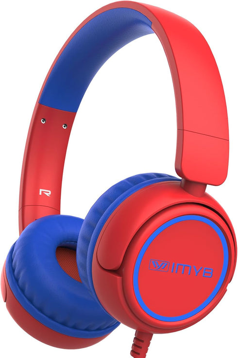 Kids Headphones Wired, Stereo Foldable Tangle-Free 3.5mm Jack Adjustable On-Ear Headphones for