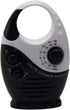 Portable Waterproof Shower Radio, 3V 0.5W Adjustable Volume AM FM Button Speaker with Top Handle (Black)