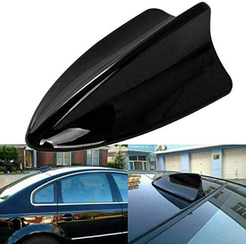 Possbay Glossy Black Car Decorative Shark Fin Antenna, ABS Plastic, Universal Fit with Adhesive Tape