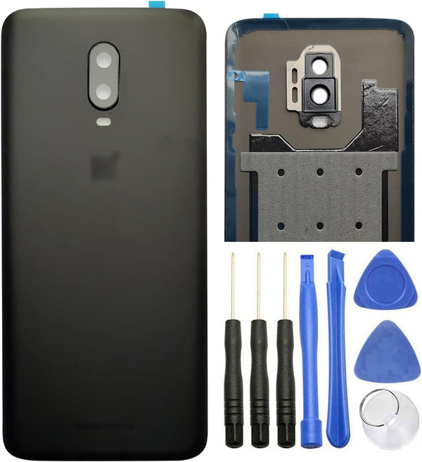 Ubrokeifixit Rear Back Glass Door Cover Replacement for OnePlus 6T A6010 A6013 LTE 6.41" (Midnight Black)