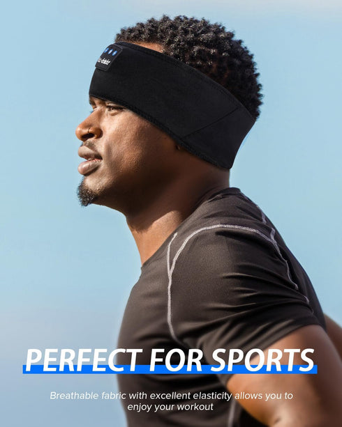 LC-dolida Bluetooth Headband Sleep Headphones, Wireless Sports Headsets for Side Sleepers, Travel, Yoga