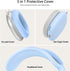 Sky Blue 3-in-1 Silicone Case Cover for Apple AirPods Max: Anti-Scratch Ear Pad, Ear Cups & Headband Protection.