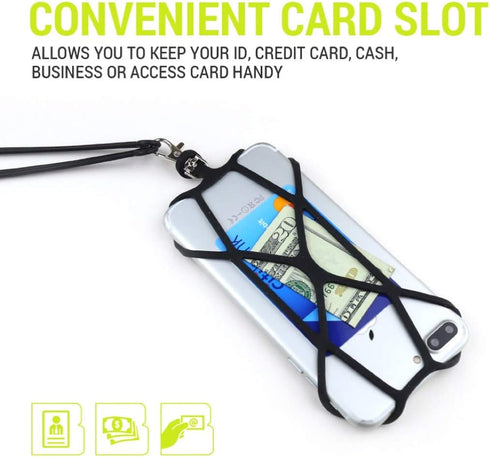 Gear Beast Cell Phone Lanyard, Silicone Smartphone Holder Case and Neck Strap Compatible with Most Phones