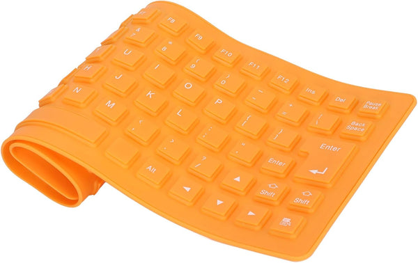 Foldable Silicone Keyboard, USB Wired Waterproof Rollup Keyboard, Slim Soft Silent Typing 85 Keys for PC, Notebook,