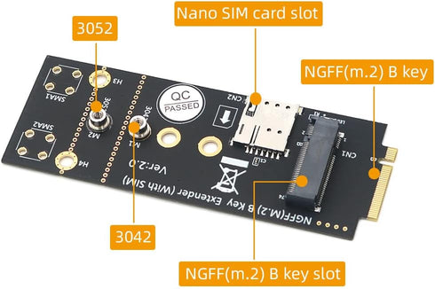 HLT M.2(NGFF) 3G/4G/5G Key B Adapter with SIM Card for Module