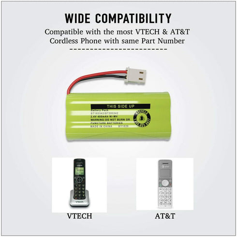 Cerepros 2-Pack BT183342 BT283342 Packs Battery for VTech Cordless Phone