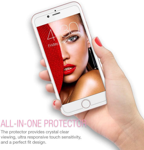 3-Pack Tempered Glass Screen Protector for iPhone 8 Plus, iPhone 7 Plus, Case Friendly Glass Film