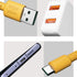 Pack of 2 USB A to USB C Charger Cable, Yellow 6.5 ft, 100W Fast Charging Cord for Samsung Galaxy Pixel PS5