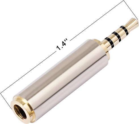 JacobsParts Gold Plated 3.5mm Male to 2.5mm Female Stereo Audio Headphone Jack Adapter Converter