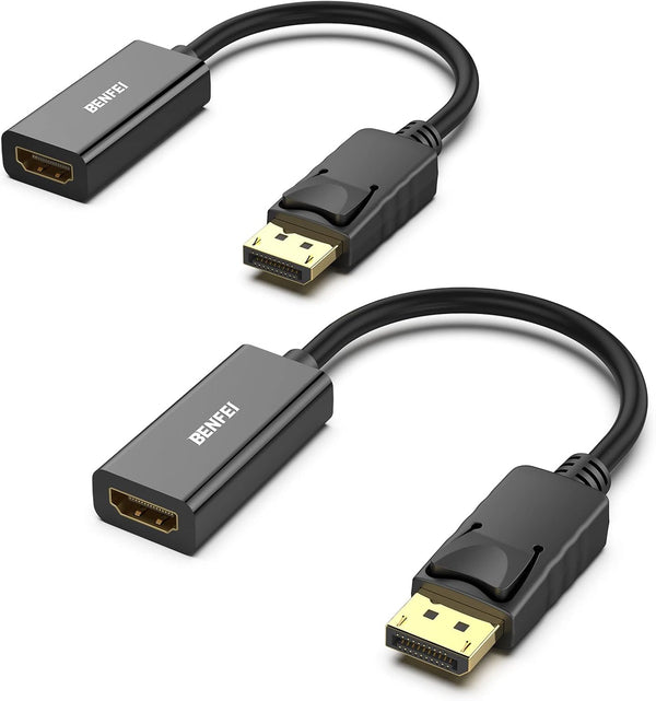 BENFEI 4K DisplayPort to HDMI Adapter 2 Pack, Uni-Directional DP 1.2 to HDMI 1.4, Gold-Plated, Compatible with Lenovo