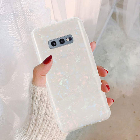 J.west Galaxy S10e Luxury Sparkle Glitter Pattern Slim Clear TPU Silicone Phone Case