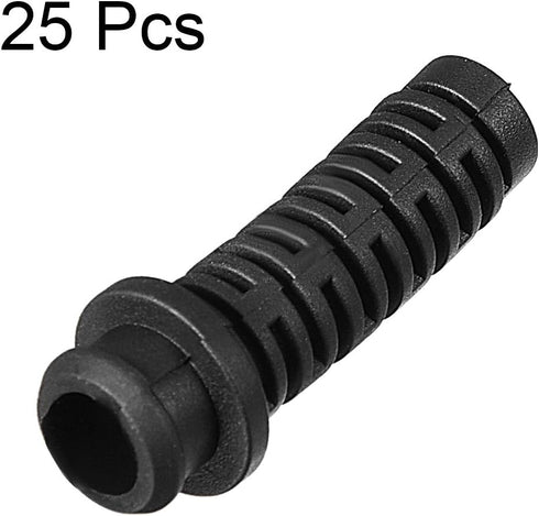 uxcell 25pcs 6mm Inner Dia PVC Strain Relief Cord Boot Protector Power Tool Hose Black