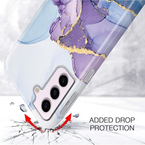 luolnh Galaxy S21 Case, Samsung Galaxy S21 Shockproof Soft Silicone Rubber TPU Bumper Cover for Girls (Abstract Purple