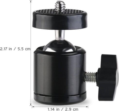 SLOW DOLPHIN Hot Shoe Mount Adapter 360 Degree Swivel Mini Ball Head 1/4 Tripod Screw Head for Cameras, Camcorders, Smart Phone, Gopro, LED Video Light, Microphone(2 Packs)