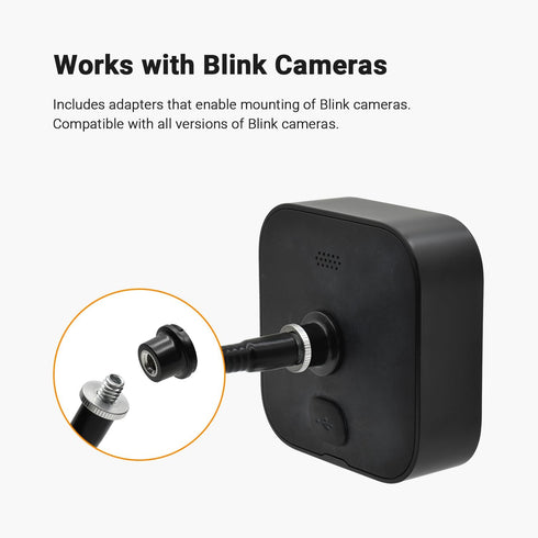 Holicfun Flexible Clip Mount for Indoor/Outdoor Security Cameras, 15cm Gooseneck, Compatible with Ring, Blink, Eufy,
