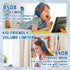 Kids Bluetooth Headphones - Wireless Over Ear, Volume Limited 85/110dB, Foldable, AUX 3.5mm Mic, Blue for Travel &