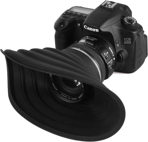 Lens Hood for Nikon Canon Pentax Sony 70-90mm Camera Lens, Anti-Glass Anti-Reflective Silicone Collapsible