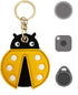 Cute Leather Keychain Case for Apple AirTag, Tile Mate, Galaxy SmartTag, Anti-Scratch (Ladybug)
