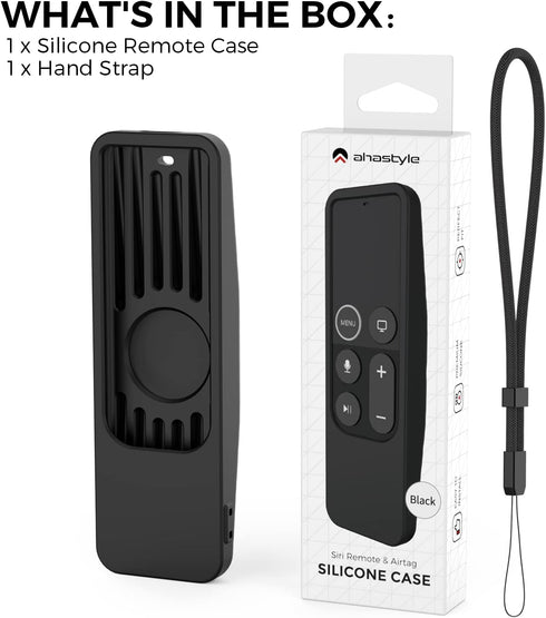 AhaStyle Protective Case for Apple TV Siri Remote, Anti Slip Silicone Cover with AirTag Holder, Compatible with 2016