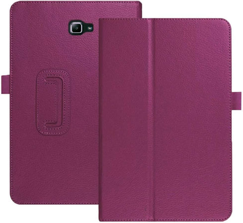 Premium PU Leather Folio Case for Galaxy Tab A 10.1 (2016 NO S Pen Version), Purple | Smart Stand Cover for Samsung