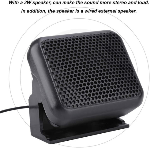 LenTLy NSP100 3W 3.5mm 4m MP3 External Speaker, Wired Speaker with Cable, Black, Portable, Stereo Sound, Compatible