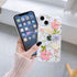 Abbery iPhone 14 Plus Case, Sparkly Pink Flower Design, Cute Clear Glitter Soft Silicone Floral Aesthetic Cover for