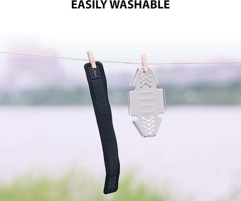 BONE Run Tie, Running Cell Phone Holder, Skin-Friendly & Washable Silicone Sport Armband (Gray - Size L)