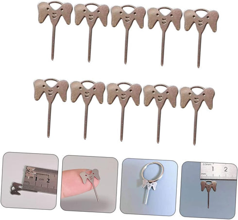 HyKab 10pcs Silverx4p Eject Ejecting Opener Removers Card Remover Chip Ejectors Design Steel for Needles Tablet Needle