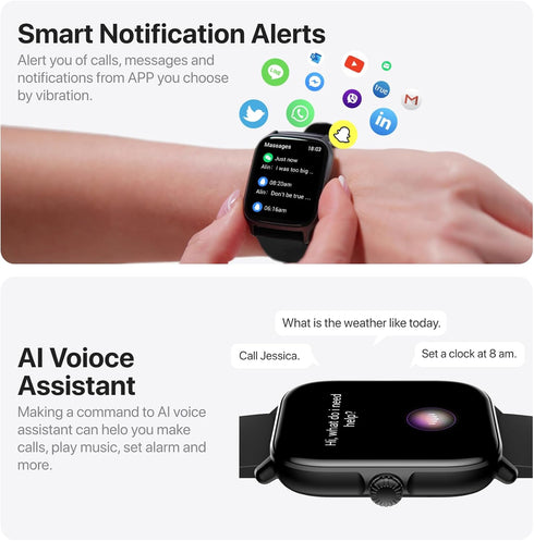Smart Watch for Men Women, 1.91" (Answer/Make Calls/AI Voice Control), IP68 Waterproof, Heart Rate Tracker
