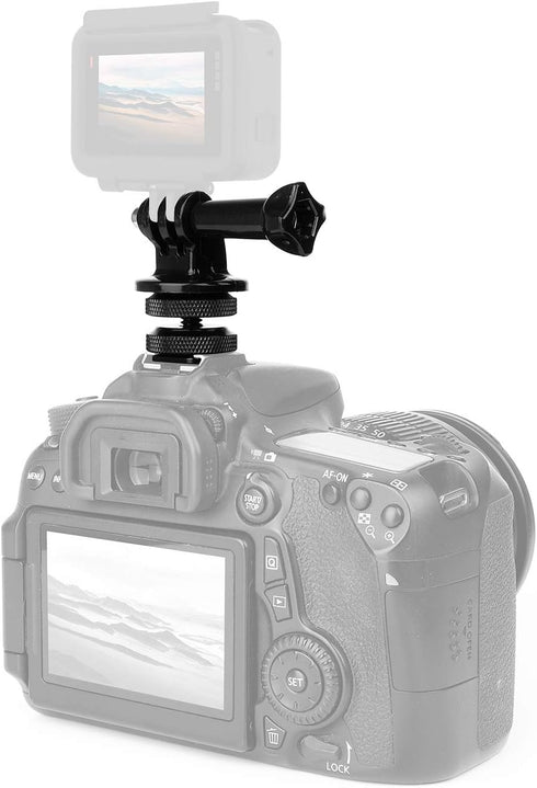 Anwenk Hot Shoe Mount Adapter for GoPro Hero 7 6 5 4, Attaches to GoPro DSLR Camera or Ring Light