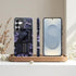 TnXee S25 2 1 Case for Samsung Galaxy Plus,Purple Floral Crow Bookshelf Phone Case Drop Resistant Glossy in Solid