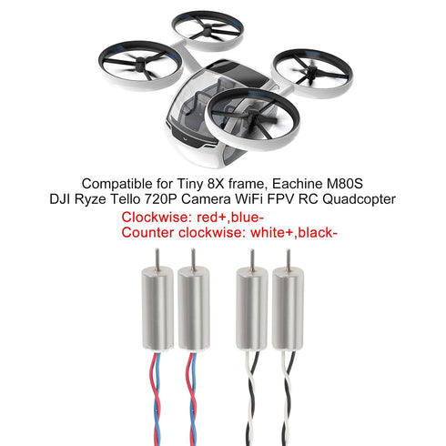 XIITIA 4pcs 615/6x15mm 19000KV 4CW 4CCW JST-1.25 Motor Insane Tiny Whoop Drone Frame Brushed Motors Coreless Motor