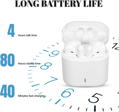 Noise Cancelling Earbuds V77 Bluetooth 5.3 in Ear Headphones with 80 Hours Standby, Touch Control Bass Stereo Sports