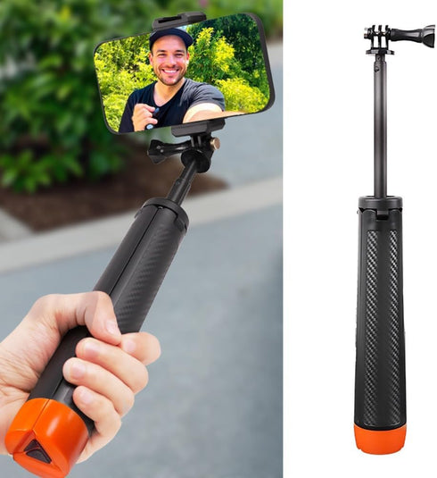 MOPFOL 4 1 9.25-22.44in 1/4" in Waterproof Selfie Stick Tripod Extendable for Action Cameras, Floating Grip with Screw