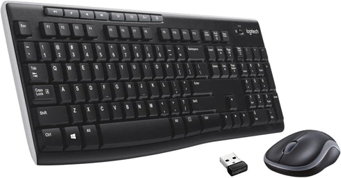 Logitech MK270 Wireless Keyboard and Mouse Combo, 2.4 GHz Wireless for Windows, Compact Mouse, Black
