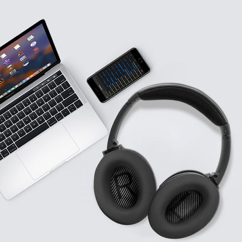 SOULWIT Ear Pads Cushions + Headband + Silicone Earpads Cover, Replacement Kit for Bose QuietComfort 35 QC35, QC35 ii