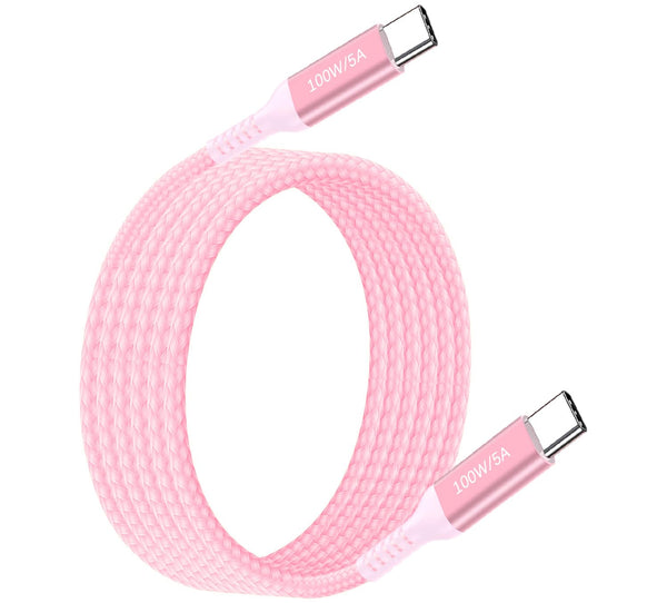 USB C to USB C Cable 15FT, 100W/5A Fast Charging Nylon Type C Cord Compatible with MacBook Pro/iPad Air