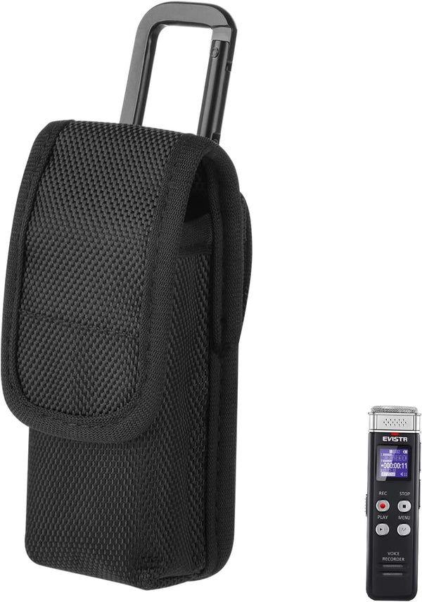Homakover 1680D Carrying Case for Digital Voice Recorders, Hard Bag with Carabiner for