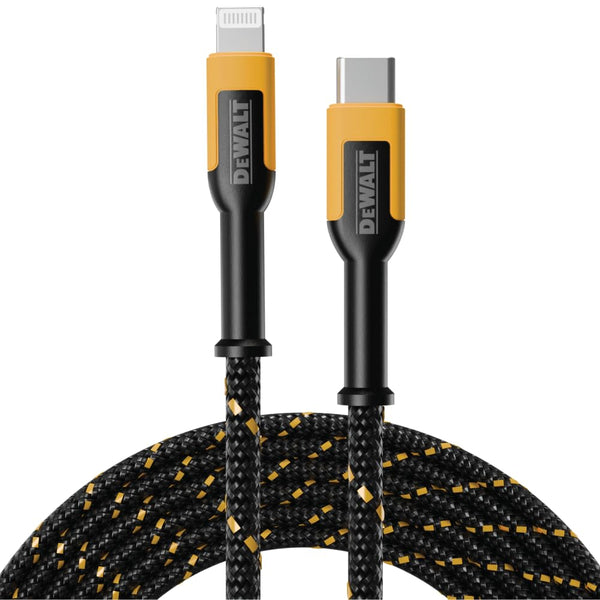 DEWALT Lightning to Type C Cable Reinforced Braided Cable for Type C Fast Charging USB C to Lightning Charging