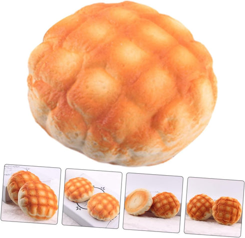 2pcs VOSAREA Simulated Pineapple Bread Decor Realistic Faux Bread Model for Home Bakery and Photography Props Pu