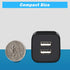 X-EDITION USB Wall Charger, 4-Pack 2.1A Dual Port USB Cube Power Adapter, Compatible with iPhone 13, 12, 11, Black