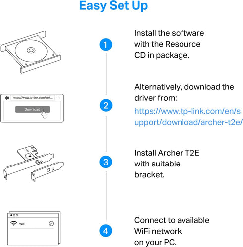 TP-Link PCIe WiFi Card AC600 for Desktop PC, Dual Band Wireless Internal Network Card, Supports Windows 10/11