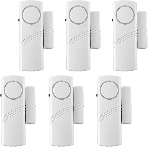 6 Pack Door Window Alarm, Magnetic Burglar Alert Sensor, Loud Door Alarms for Kids Safety, DIY Home Security
