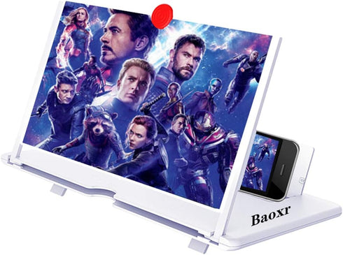 3D Screen Magnifier Amplifier, HD Projector for Movies, Videos, and Games, Foldable Phone Stand for All Smartphones