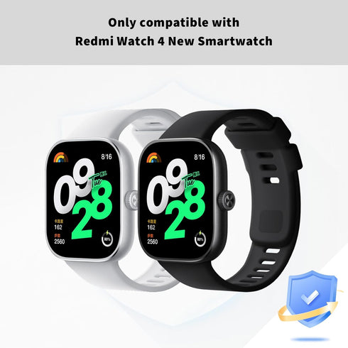 Screen Protector Case for Xiaomi Redmi Watch 4 Smartwatch, Hard PC Bumper & Tempered Glass Film Replacement Accessories for Redmi Watch 4, Clear