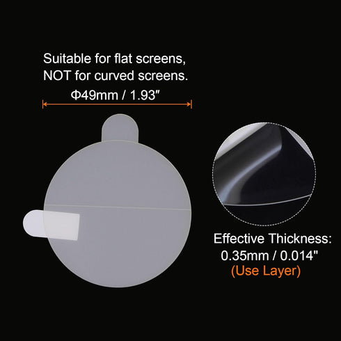 5pcs Watch Glass Screen Protectors 49mm, Anti-Blue Light TPU Anti-Scratch Waterproof for Universal Smartwatch