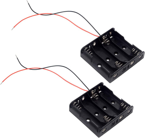 LampVPath (Pack of 2 4 AA Battery Holder with Leads, 4 AA Battery